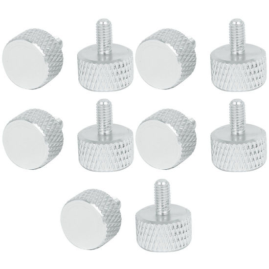 Picture of uxcell Computer PC Graphics Card M3x6mm Knurled Thumb Screws Silver Tone 10pcs