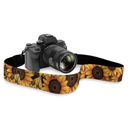 Picture of Coldinair Sunflower Camera Shoulder Strap Adjustable Thick Soft Universal Replacement Strap for Camera/Purse Bag/Laptop Shoulder Bag/Crossbody Bag/Laptop Messenger Bag
