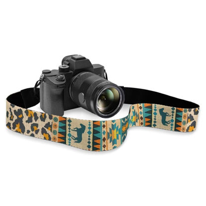 Picture of Coldinair Ethnic Horse Strips Adjustable Camera Strap Leopard Print Universal Neck & Shoulder Soft Padded Strap for All DSLR Cameras,Binoculars