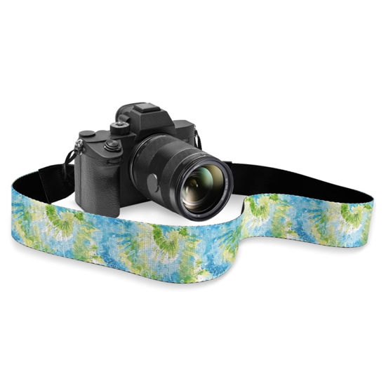 Picture of Boatee Blue Green Tie Dyeing Camera Straps For Photographers Digital Camera Wrist Strap Camera Harness For Photographers for ALL DSLR/SLR Cameras Padded Camera Strap