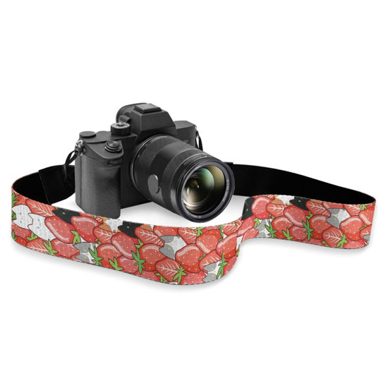 Picture of Boatee Strawberry Camera Strap Quick Release Camera Straps For Photographers Cross Body Universal Camera Strap Adjustable Multi-function Thin Strap Accessories