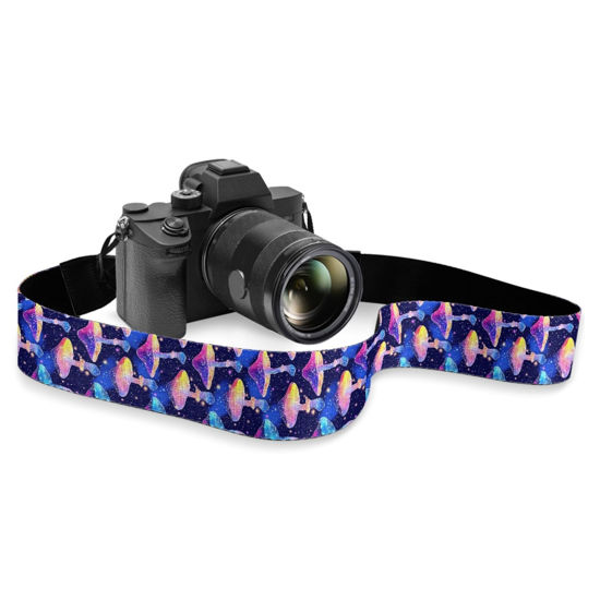 Picture of Boatee Trippy Aesthetic Mushroom Camera Strap Wrist Strap Camera Personalized Camera Strap for ALL DSLR/SLR Cameras Digital Camera Wrist Strap Cross Body Camera Strap Thin Strap