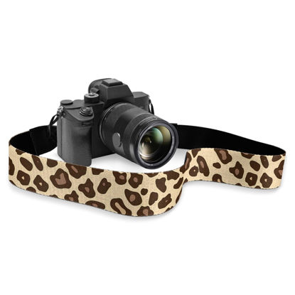 Picture of Boatee Leopard Print Quick Release Camera Strap Camera Lanyard Neck Strap for ALL DSLR/SLR Cameras Camera Lanyard Neck Strap Personalized Camera Strap Shoulder & Neck