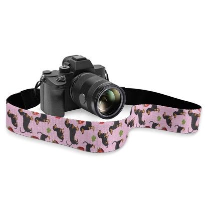Picture of Boatee Dachshund Camera Strap Thin Camera Strap Fits All Cameras Adjustable Universal Quick Release Camera Strap Great Gift for Men&Women Vintage Camera Shoulder Strap