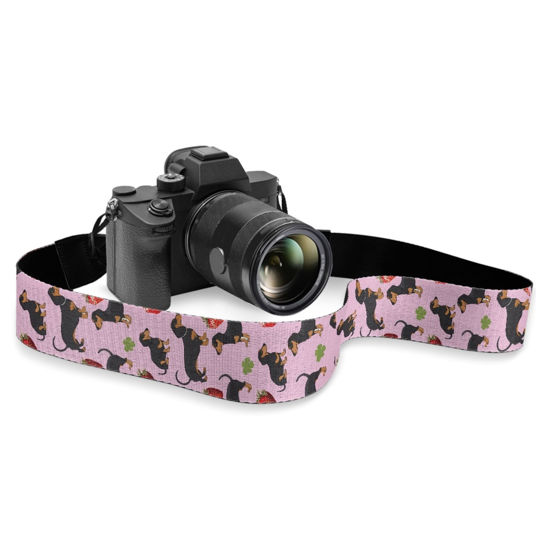 Picture of Boatee Dachshund Camera Strap Thin Camera Strap Fits All Cameras Adjustable Universal Quick Release Camera Strap Great Gift for Men&Women Vintage Camera Shoulder Strap