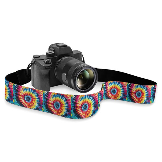 Picture of Boatee Abstract Swirl Design Tie Dye Camera Straps For Photographers Camera Sling Strap Binocular Straps For All Binoculars Camera Holder Strap Personalized Camera Strap Double Camera Strap