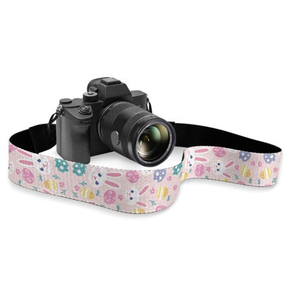 Picture of Boatee Easter Bunny Camera Strap Cute Easter Egg Camera Lanyard Universal Film Camera Strap Adjustable Camera Holder Strap Thin Strap Wrist Strap Camera for Women Pink