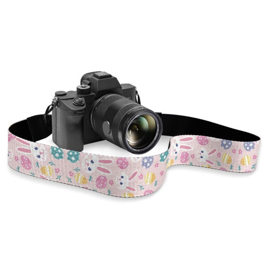 Picture of Boatee Easter Bunny Camera Strap Cute Easter Egg Camera Lanyard Universal Film Camera Strap Adjustable Camera Holder Strap Thin Strap Wrist Strap Camera for Women Pink