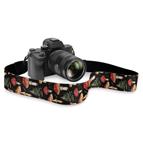 Picture of Boatee Aesthetic Mushroom Print Camera Strap Quick Release Camera Harness For Photographers Camera Wrist Strap for ALL DSLR/SLR Cameras Adjustable Camera Strap Crossbody
