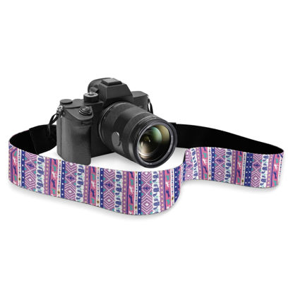 Picture of Boatee Southwest Aztec Morning Glory Camera Strap For Photographers Padded Universal Fit Neck Shoulder & Crossbody Strap Quick Release For DSLR/SLR/Mirrorless Great Gift for Photographers