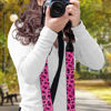 Picture of Boatee Pink Leopard Print Adjustable Camera Strap Thin Camera Strap for ALL DSLR/SLR Cameras Shoulder Strap Universal Quick Release Camera Strap Cotton Carrier Camera Harness