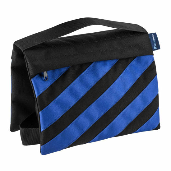 Picture of Flashpoint Empty Saddle Sandbag, Water-Resistant Cordura Nylon - (15 lb Capacity, Blue & Black Stripes)