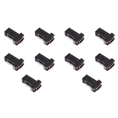 Picture of Potadak 10Pcs RJ45 to VGA Extender Male to LAN CAT5 CAT6 RJ45 Network Cable Female Adapter Computer Extra Switch Converter