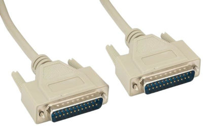 Picture of CompuCablePlus RS-232 Serial Cable Shielded, Molded, Beige (DB25 to DB25, Male to Male, 3 Feet)
