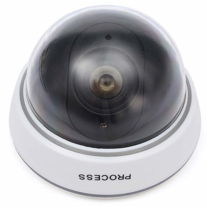 Picture of YUHOME 1Pc Simulation Camera Fake Dummy Dome Surveillance Security Camera Flashing Red Light (White)