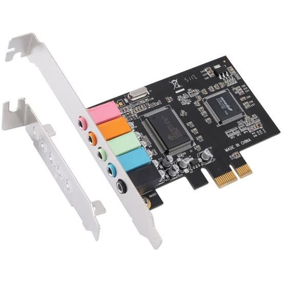 Picture of pizarra PCIe Sound Card 5.1, PCI Surround Card 3D Stereo Audio with High Sound Performance PC Sound Card CMI8738 Chip