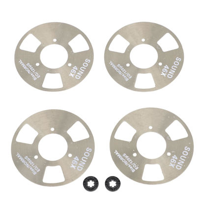 Picture of GOWENIC Reel to Reel Cassette Tape, Blank Cassette Tape Kit 4 Rolls 2 Wheels, Premium Material, Stable Performance, Professional Design, for Music Recording (Black Grey)