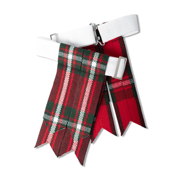 Picture of UMAM Kilt Flashes for Men with Heavy Buckle Adjusters, Plain & Tartan Kilt Sock Flashes. (Macgregor 019FLBU)