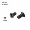 Picture of uxcell M3 x 6mm Phillips Screw Fastener Black for Laptop PC TV Fan Switch 500pcs