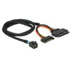 Picture of Kqcibz Built-in 12G Mini SAS HD to U.2 / SFF-8643 to SFF-8639 Cable 0.5M with 15-Pin SATA Power Supply, Suitable for U.2 SSD, Black, 500021975
