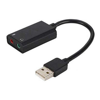 Picture of Audio External Sound Card with Headphone and Microphone Jack Input 10CM Line Length Small and Portable Portable USB2.0 Sound Card