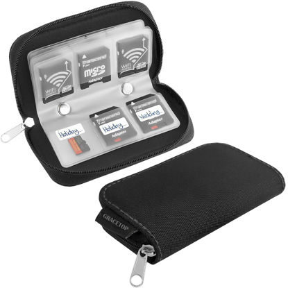 Picture of Memory SD Card Case, 2 Packs Micro SD Card Holder Wallet Storage 22 Slot SD Micro SD CF SDHC SDXC MMC Secure Digital Compact Flash Cards