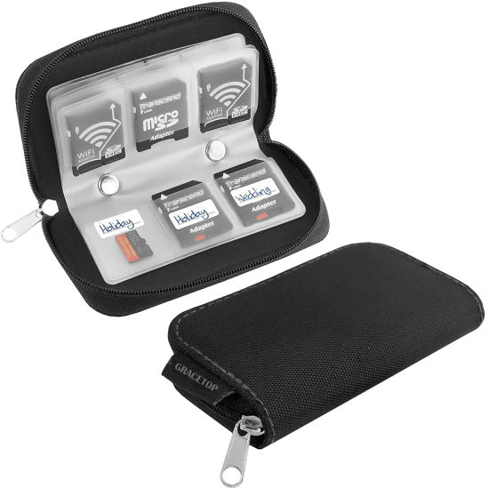 Picture of Memory SD Card Case, 2 Packs Micro SD Card Holder Wallet Storage 22 Slot SD Micro SD CF SDHC SDXC MMC Secure Digital Compact Flash Cards