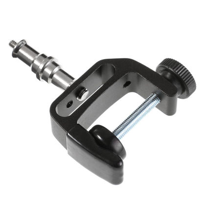 Picture of Foto4easy Universal Multifunctional C-Clamp Desktop Mount Holder Stand 1/4'' 3/8'' Screw for DSLR LED Flash Light