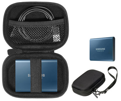 Picture of Alltravel case for External Solid State Drive Samsung T7 Touch, T5, T3 Portable 250GB 500GB 1TB 2TB SSD USB 3.0 External Solid State Drives, Strong Compact Light Weight case, Mesh Pocket (Black)