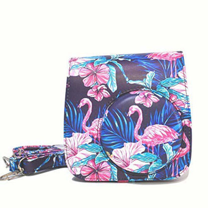 Picture of PU Leather Camera Case Compatible with Fujifilm Instax Mini 11 9 8 Instant Film Camera with Adjustable Shoulder Strap Bag Protective Cover