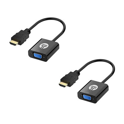 Picture of WE LOVE TEC HDMI to VGA (Black) HDMI Male to VGA Female Adapter Compatible with Laptop, Desktop, Computer, PC, Projector, HDT, Monitor, Chromebook and More, 2-Pack