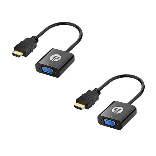 Picture of WE LOVE TEC HDMI to VGA (Black) HDMI Male to VGA Female Adapter Compatible with Laptop, Desktop, Computer, PC, Projector, HDT, Monitor, Chromebook and More, 2-Pack