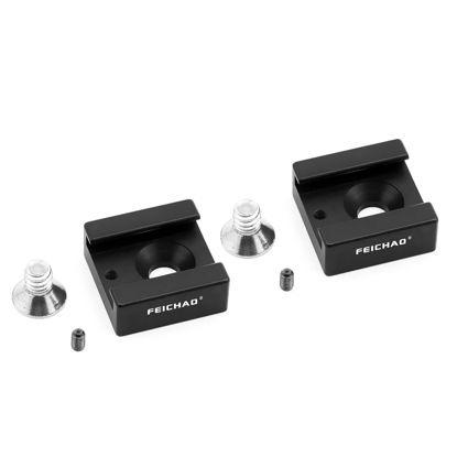 Picture of FEICHAO 2Pcs Hot Shoe Adapter Base with 1/4 Screw for DSLR Camera Cage Flash LED Light Microphone Hotshoe Seat