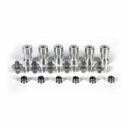Picture of 6 Sets of Light Stand Spigot Adapters, Screw Adapters & Thread Converter Rings