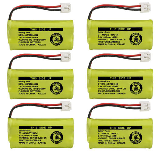 Picture of Kastar Battery 6-Pack Bulk Packaging Replacement for AT&T BT8001 / BT8000 / BT8300 / BT184342 / BT284342 / AT3211-2 / 89-1335-00 / 89-1344-01 / 89-1330-00-00 / 89-1330-01-00 / BATT-6010 / CPH-515D