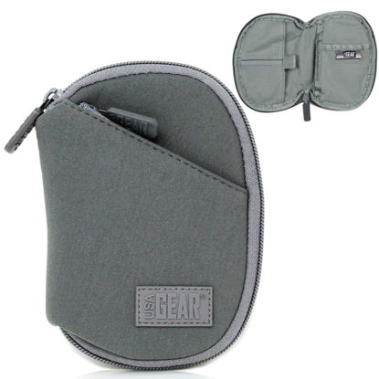Picture of USA Gear Mp3 Player Case Compatible with iPod Nano Case, Sandisk Mp3 Player, Innioasis, Sony Walkman and More - Mp4 Player Case with Belt Loop, Fits Earbuds, USB Cable, Memory Card and More - Grey