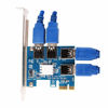 Picture of AAAwave PCI Express 1X to 16X Riser Card 1 to 4 USB3.0 Multiplier Hub Adapter (Pack of 1)