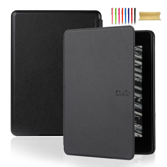Picture of Slim Case for 7" Kindle Paperwhite 12th Generation 2024/ Kindle Colorsoft Case, PU Leather Smart Cover Auto Sleep Wake Lightweight Anti-Scratch Protective Flip Cover for Amazon Kindle 2024 7",Black