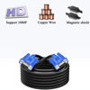 Picture of CableVantage HD15 15Pin VGA Male to Male VGA Cable for TV Computer Monitor Blue for TV Computer Monitor Extension Cable Gold Plated DB15 VGA Male to Male Monitor Cable Blue (75 Feet)