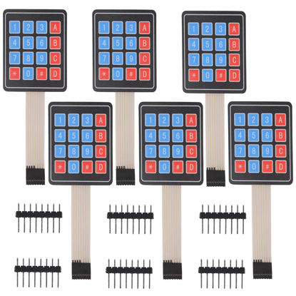 Picture of ONE250 4x4 Matrix 16 Key Membrane Switch Keypad Keyboard for Arduino & Raspberry Pi (6 Pack)