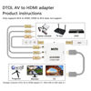 Picture of DTOL RCA to HDMI, AV to HDMI Converter, 1080P Mini RCA Composite CVBS Video Audio Adapter for PAL/NTSC TV/PC/ PS3/ STB/Xbox VHS/VCR/Blue-Ray DVD Player