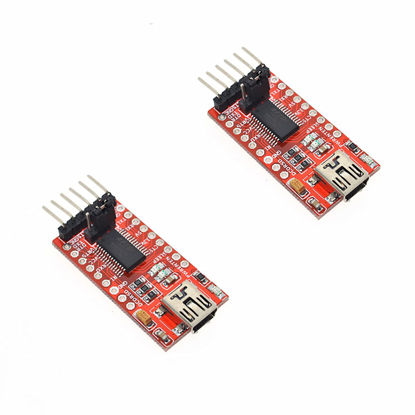 Picture of Chironal 2PCS FT232R FT232RL FTDI Mini USB to TTL Serial Converter Adapter Module 5v 3.3v Breakout USB to Serial Mini USB to TTL Adapter Board for Arduino