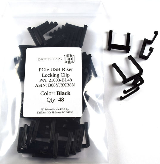 Picture of PCIe Adapter Locking Clips for top Mount USB 3.0 PCI-E 1x to 16x Riser Board Cable Extenders