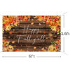 Picture of MEHOFOND Happy Fall Y'all Banner Backdrop Autumn Rustic Wood Photography Background Fall Thanksgiving Pumpkin Maple Leaves Harvest Party Decorations Fall Party Supplies 70.8x43.3 inch