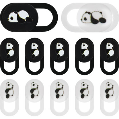 Picture of Hemobllo Laptop Privacy Covers Webcam Covers, Laptop Camera Cover Slide Cute Panda Pattern Privacy Covers Ultra-Thin Webcam Cover Slide for Laptop, PC, Cell Phone 12pcs Abs Webcam Slider