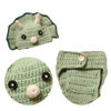 Picture of Zaagot 2Pcs/Set Adorable Newborns Photo Props Cute Dinosaur Costume Pants & Matching Hat for Baby Photography Shoot Outfit Yarn
