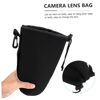 Picture of SHOWERORO 2pcs Camera Lens Bag Drawstring Lens Pouch Camera Lens Container Camera Lens Pouch Bag Shockproof Camera Lens Case Camera Lens Carrying Pouch No Words Travel Neoprene Slr Camera