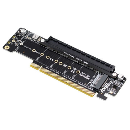 Picture of GZSHUNLI PCIE X16 to M.2 NVME SSD Adapter Card PCIE4.0 Expansion Adapter Card PCIE X16 to X8+X4+X4 Quad VROC .2 NVMe Port, Black, 500321813