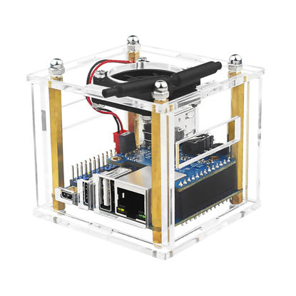 Picture of Acrylic Case + Cooling Fan Enclosure Box Protective Shell Cover Transparent Clear Case for Orange Pi Zero 3