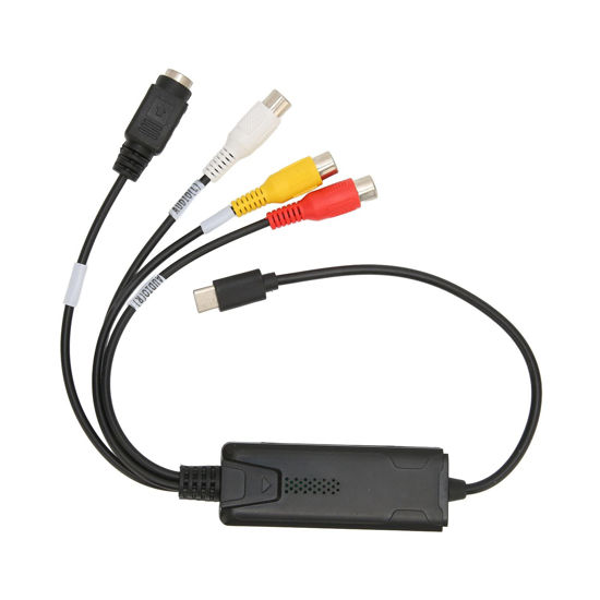 Picture of USB Type C 2.0 Capture Card Type C Sound Video Capture Card Black Abs Type C Sound Video Capture Card RCA to USB Converter Adapter for Vista Xp for Os X for Windows 10 8.1 8 7